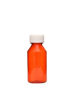 Amber Graduated Oval RX Bottles with CR Caps 3 oz
