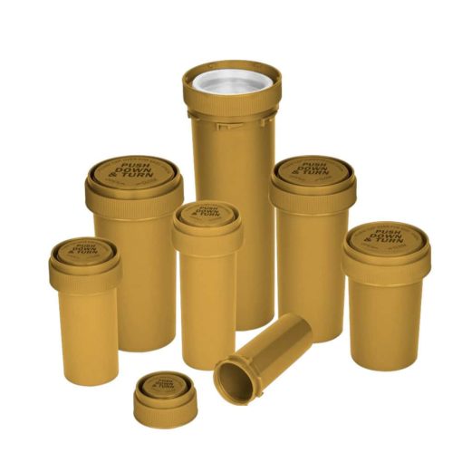 reversible cap vials all dram sizes opague gold 1 4