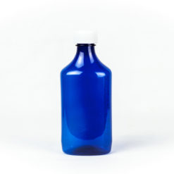 Blue Graduated Oval RX Bottles with Child-Resistant Caps 12 oz