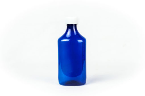 Blue Graduated Oval RX Bottles with Child-Resistant Caps 12 oz