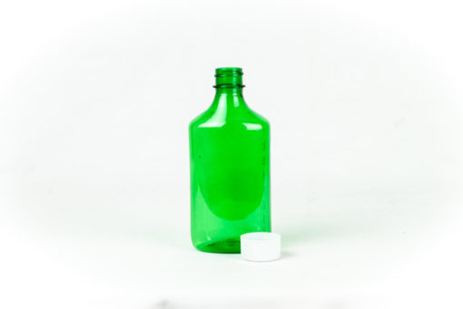12 oz Green Graduated Oval RX Bottles with Child-Resistant Caps