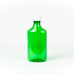 Green Graduated Oval RX Bottles with Child-Resistant Caps 12 oz