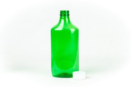 16 oz Green Graduated Oval RX Bottles with Child-Resistant Caps