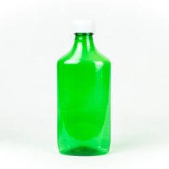 Green Graduated Oval RX Bottles with Child-Resistant Caps