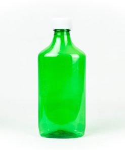 Green Graduated Oval RX Bottles with Child-Resistant Caps 16 oz