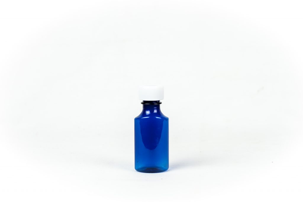 Blue Graduated Oval RX Bottles with ChildResistant Caps 2 oz