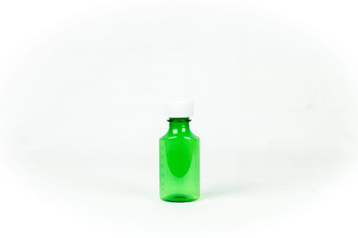 Green Graduated Oval RX Bottles with Child-Resistant Caps 2 oz