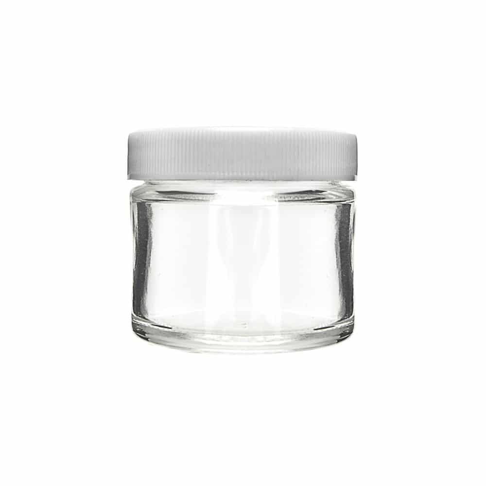 1oz White PP Plastic Hinged Lid Containers (White Hinged Cap) - White BPA Free