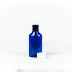 3oz Blue Graduated Oval RX Bottles with Child-Resistant Caps