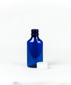 3oz Blue Graduated Oval RX Bottles with Child-Resistant Caps
