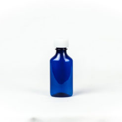 Blue Graduated Oval RX Bottles with Child-Resistant Caps 3 oz