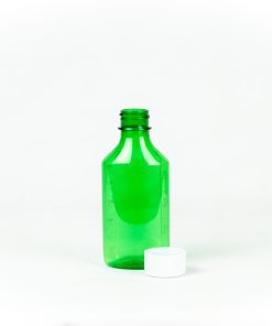 4 oz Green Graduated Oval RX Bottles with Child-Resistant Caps