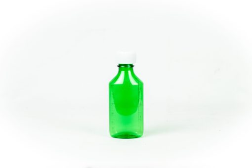 Green Graduated Oval RX Bottles with Child-Resistant Caps 4 oz