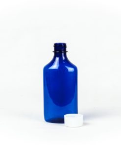 6oz Blue Graduated Oval RX Bottles with Child-Resistant Caps
