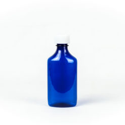 Blue Graduated Oval RX Bottles with Child-Resistant Caps 6 oz