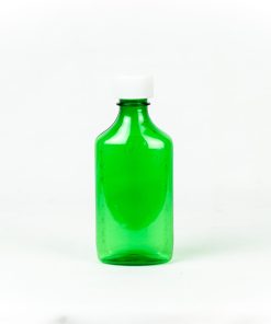 Green Graduated Oval RX Bottles with Child-Resistant Caps 6 oz