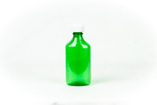 Green Graduated Oval RX Bottles with Child-Resistant Caps 6 oz