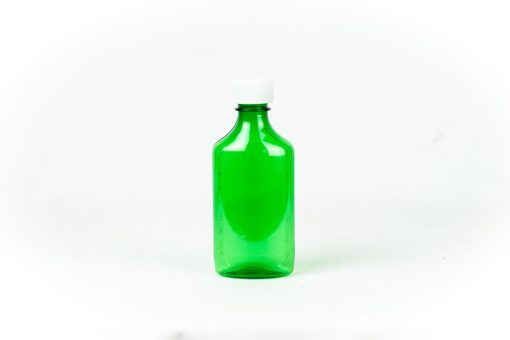 Green Graduated Oval RX Bottles with Child-Resistant Caps 6 oz