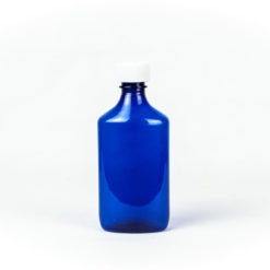 Blue Graduated Oval RX Bottles with Child-Resistant Caps 8 oz