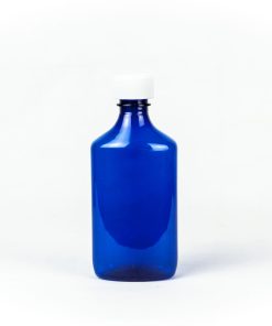 Blue Graduated Oval RX Bottles with Child-Resistant Caps 8 oz