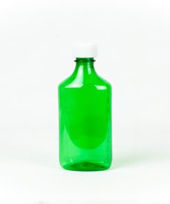 Green Graduated Oval RX Bottles with Child-Resistant Caps 8 oz
