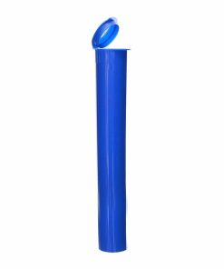 Opaque Blue Child-Resistant Pre-Roll Tubes 116mm