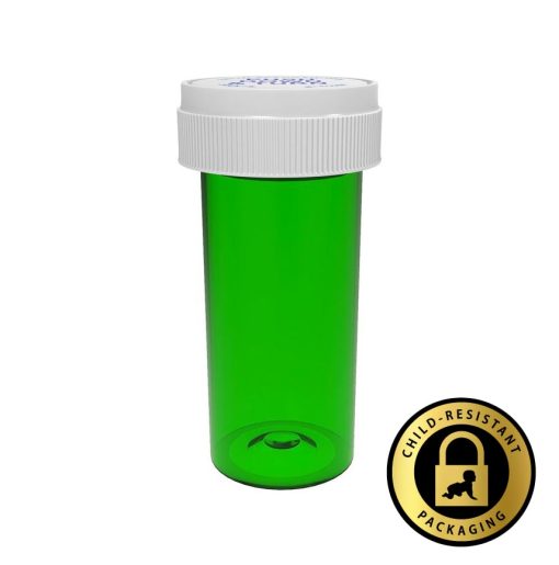 Green Reversible Vials with Dual Purpose Caps 30 Dram