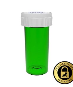 Green Reversible Vials with Dual Purpose Caps 40 Dram