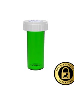 Green Reversible Vials with Dual Purpose Caps 16 Dram
