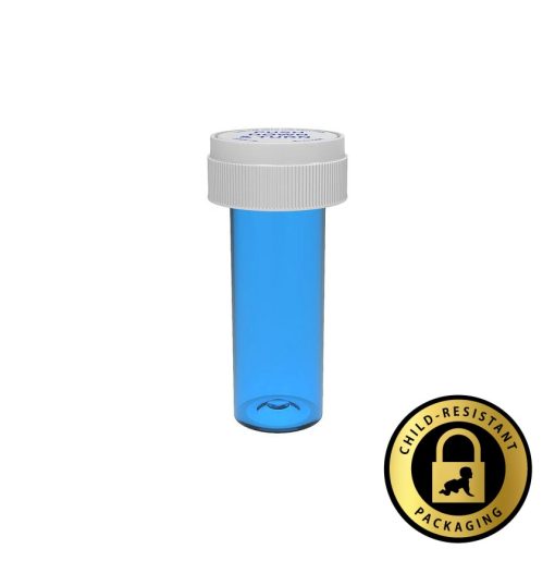 Blue Reversible Vials with Dual Purpose Caps 8 Dram