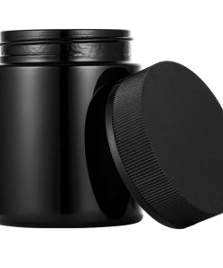 Black Child Resistant Glass Jars 4 oz