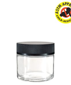 Clear Child Resistant Glass Jars 2 oz