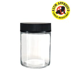 Clear Child Resistant Glass Jars 4 oz