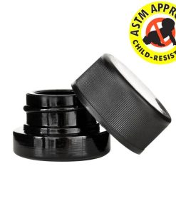 Black Child Resistant Glass Concentrate Container 9 ML