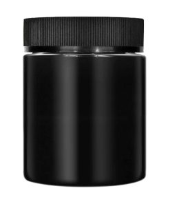 4oz CR Black Flush Cap Jars Glossy