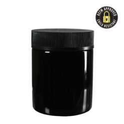 Glossy - CR Black Flush Cap Jars 4 oz