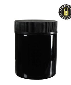Glossy - CR Black Flush Cap Jars 4 oz