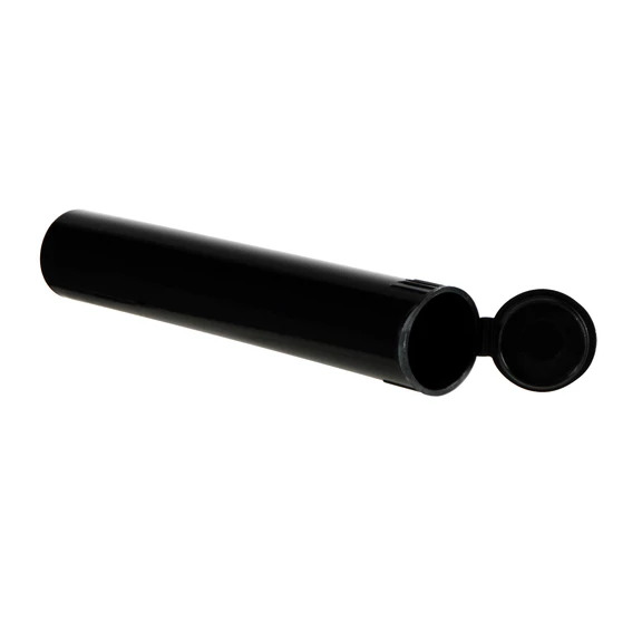 115mm Glass Pre-Roll Tubes with Black Child Resistant Cap (Ridged) 