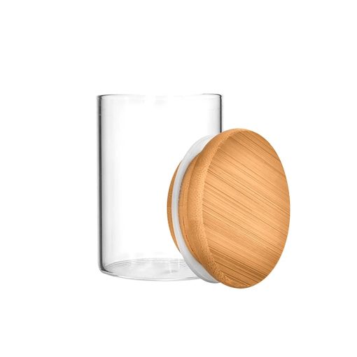 Wooden Lid Glass Jar