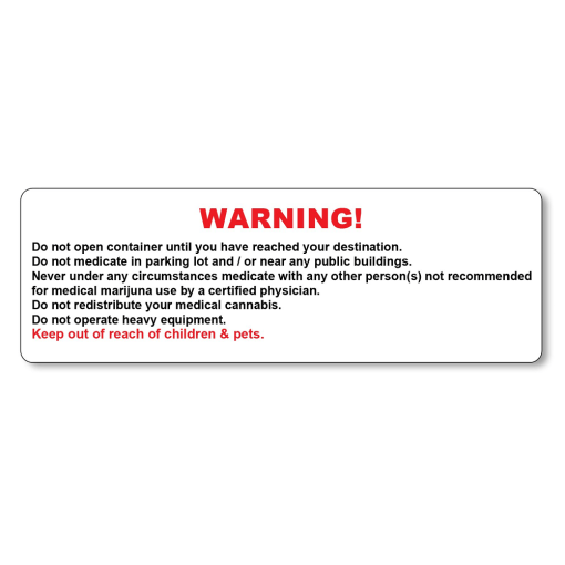 Generic Marijuana Warning Labels