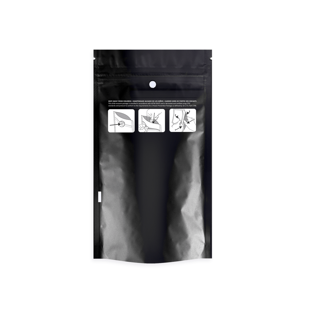 Child Resistant Black Dymapak Bags 1/4 Ounce – 4.00″ x 7.12″ – 1000 Bags 1 Child Resistant Black Dymapak Bags 1/4 Ounce