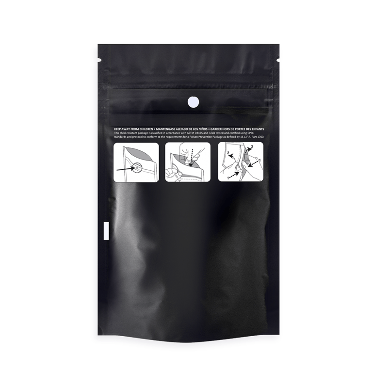 Child Resistant Black Dymapak Bags 1/8 Ounce – 3.62″ x 5.86″ – 1000 Bags 1 Child Resistant Black Dymapak Bags 1/8 Ounce