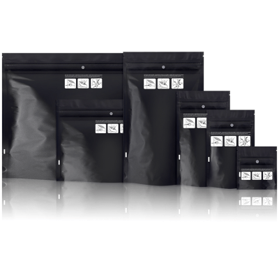 Child Resistant Black Dymapak Bags 1/8 Ounce – 3.62″ x 5.86″ – 1000 Bags 4 Dymapak 1/8 Ounce Child Resistant Black Bags