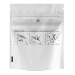 White Dymapak Child Resistant ASTM Bags 1 Gram