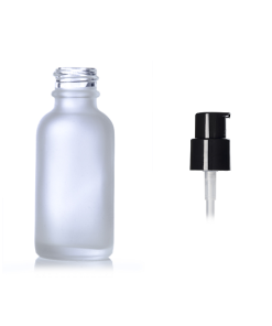 Clear Frosted Glass Boston Bottle w/ Treatment Pump 1 oz