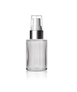 Cylinder Clear Glass Bottle With Treatment Pump 1 oz