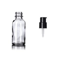 Clear Glass Boston Bottle w/ Treatment Pump 1 oz
