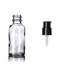 Clear Glass Boston Bottle w/ Treatment Pump 1 oz