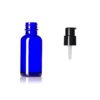 Cobalt Blue Glass Boston Bottle w/ Treatment Pump 1 oz