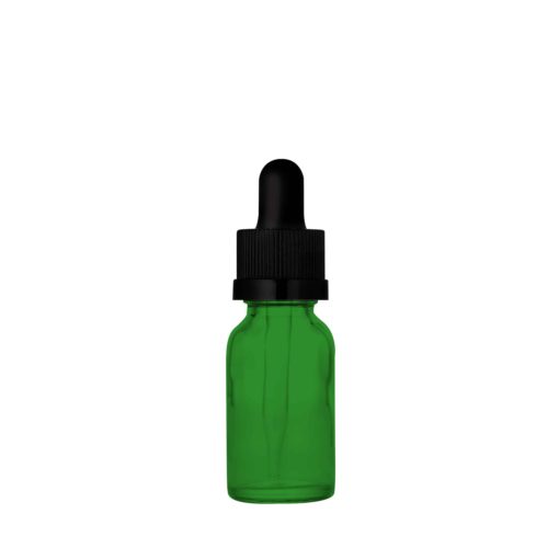 CR Matte Green Glass Dropper Bottles 15 ml